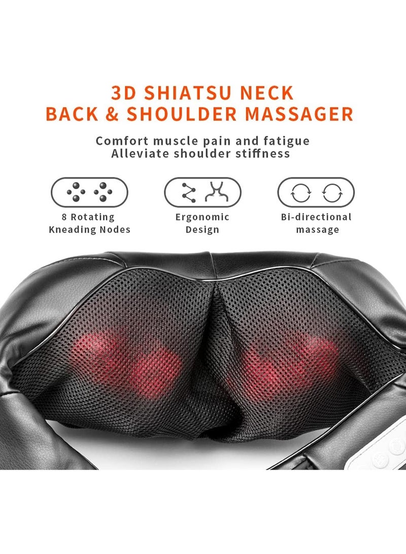 Shiatsu Neck & Back Massager – Electric Shoulder Massage Pillow with Heat – 3D Deep Kneading for Pain Relief – Professional Body Massager for Home & Office - Image 3