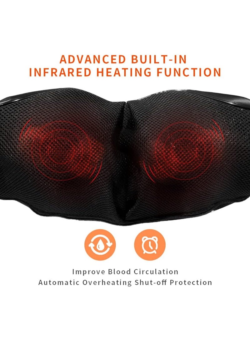 Shiatsu Neck & Back Massager – Electric Shoulder Massage Pillow with Heat – 3D Deep Kneading for Pain Relief – Professional Body Massager for Home & Office - Image 4