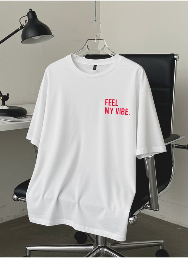 trendyol White Unisex Oversize/Wide Cut Slogan Printed 100% Cotton T-Shirt  - Image 1
