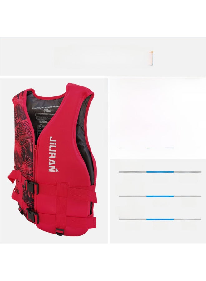 Generic Adult Marine Work Life Vest Outdoor Water Flood Control Rescue Vest Large Buoyancy Fishing Rapids Life Vest-Color:Blue Maple Leaf S - Image 5
