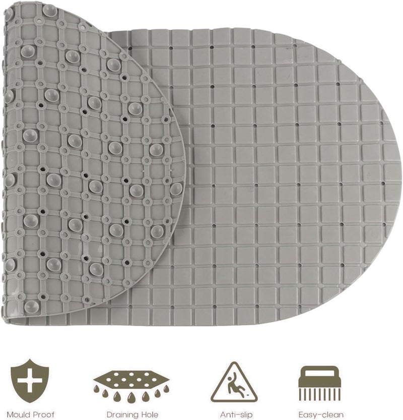 SHRBI Premium PVC Silicone Skid Multipurpose Rubber MatBathroomFlexible Simple Thickened Nonslip Soft Floor Mat for Indoor Outdoor Foot Sticky Gray - Image 5