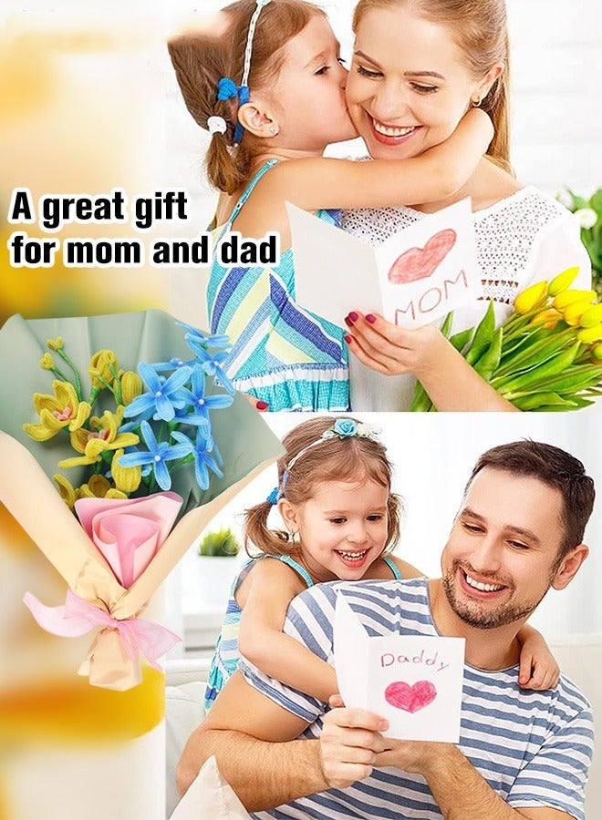 DURKU DIY Freesia Blossoms Bouquet Kit with Abundant Supplies for Flower Crafting, Includes 10 Sturdy Flower Stems, Chenille Stems, Fuzzy Sticks, Perfect for Arts and Crafts, Great Gift for Loved Ones - Image 5