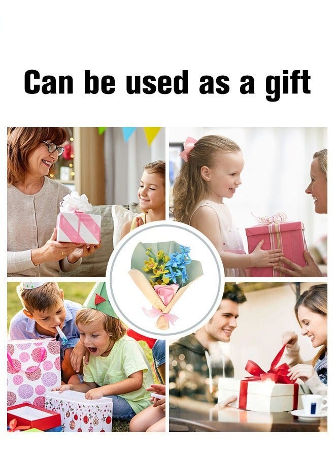 DURKU DIY Freesia Blossoms Bouquet Kit with Abundant Supplies for Flower Crafting, Includes 10 Sturdy Flower Stems, Chenille Stems, Fuzzy Sticks, Perfect for Arts and Crafts, Great Gift for Loved Ones - Image 4