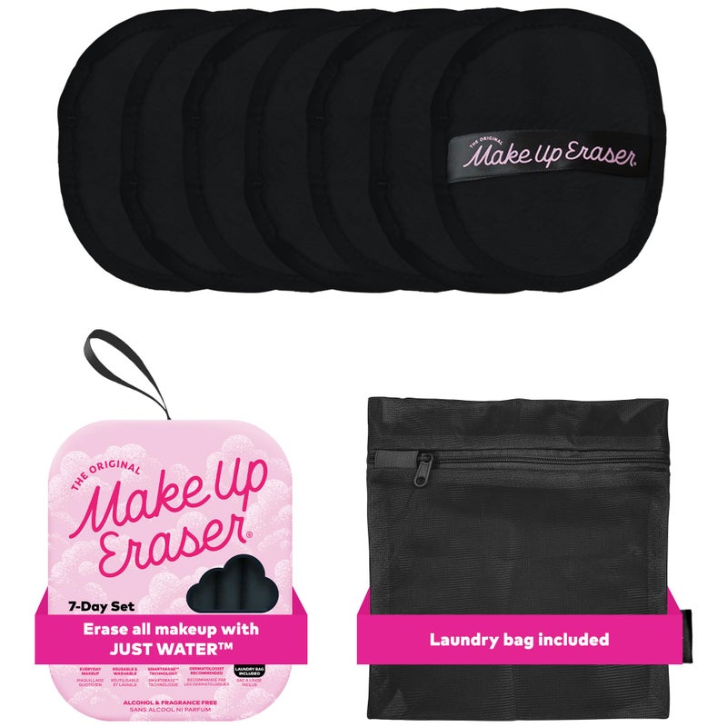 Makeup Eraser The Original MakeUp Eraser, 7-Day Set, Erase All Makeup With Just Water, Including Waterproof Mascara, Eyeliner, Foundation, Lipstick, Sunscreen, and More! Chic Black, 7ct. - Image 1