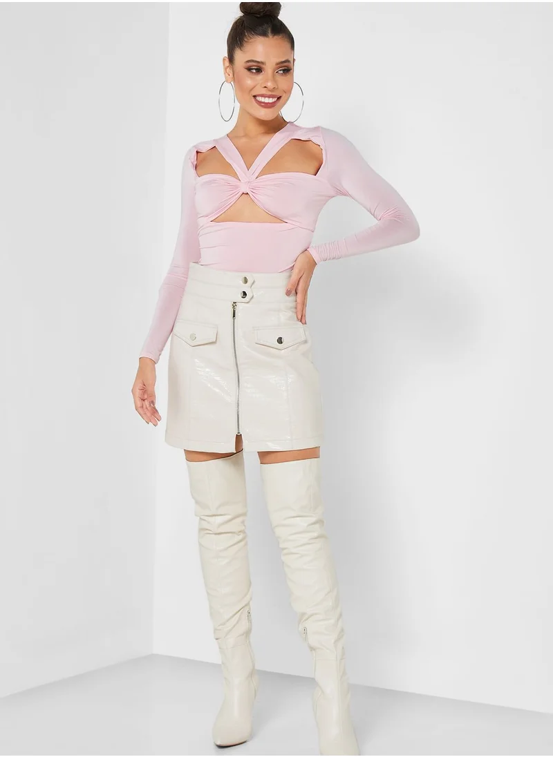 Missguided Halter Neck Cut Out Detail  Body