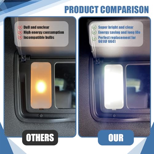 Lyxheth 6PCS 28mm 29mm 6614F Festoon LED Car Bulb, Car Vanity Light Bulbs, Extremely Bright 9-SMD 4014 Chips LED Bulb, Car Accessories Visor Light Bulb for Vanity Mirror, Dome Light (White) - Image 4
