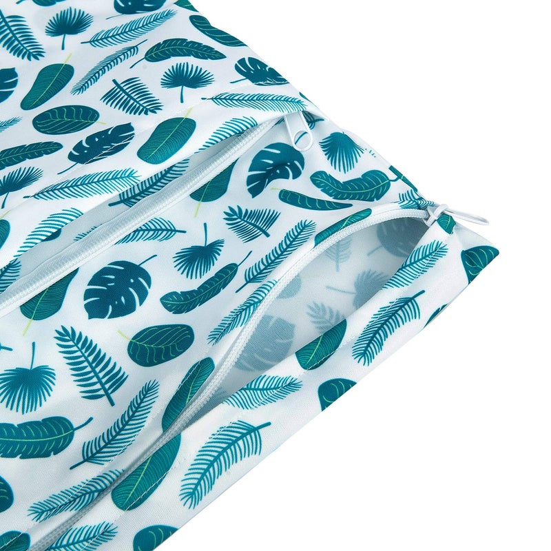 babygoal Wet Dry Bags for Baby Cloth Diapers, Washable Travel Bags, Beach, Pool, Gym Bag for Swimsuits & Wet Clothes with Two Zippered Pockets 3 Pack, 3LN12 - Image 2