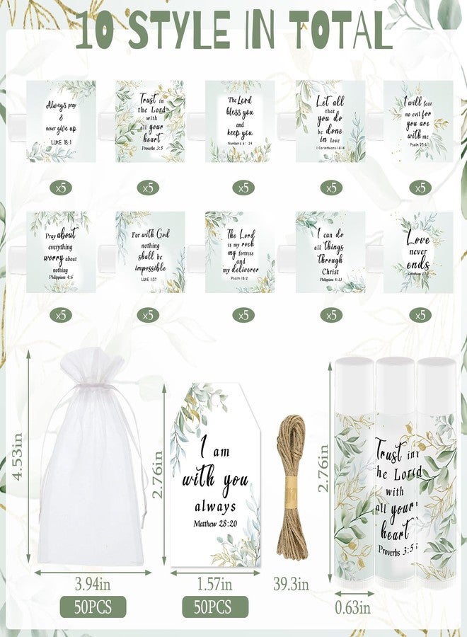 Nlicrst 50 Pcs Bible Verse Lip Balm Bulk Christian Gifts for Women Faith Religious Inspirational Party Favors Catholic Group Moisturizing Lip Care, Appreciation for Friend Teacher Worker Employee - Image 2