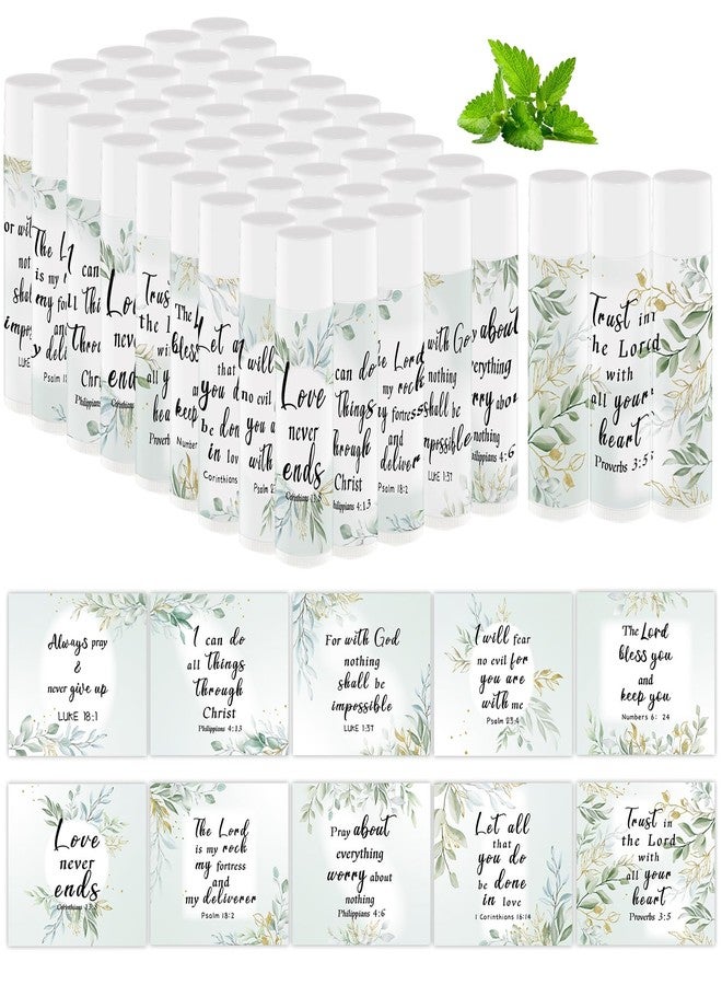 Nlicrst 50 Pcs Bible Verse Lip Balm Bulk Christian Gifts for Women Faith Religious Inspirational Party Favors Catholic Group Moisturizing Lip Care, Appreciation for Friend Teacher Worker Employee - Image 1