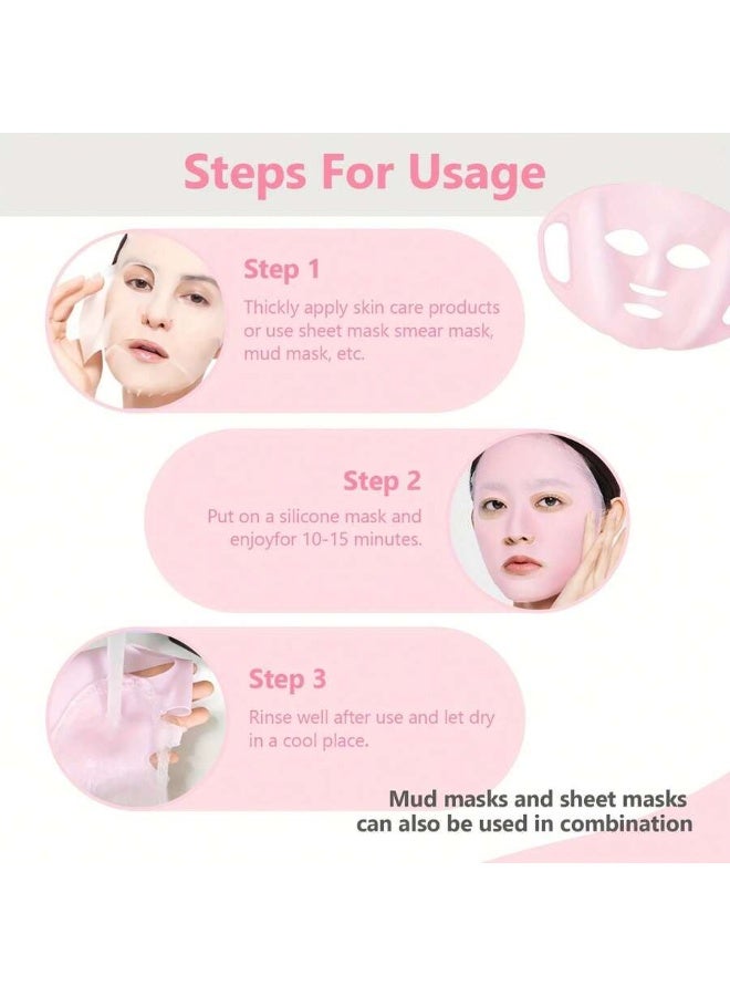 Silicone Moisturizing Spa Set 3 Pieces Pink For Face Hands And Feet - Image 3