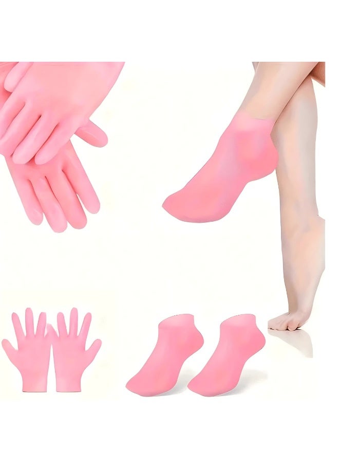 Silicone Moisturizing Spa Set 3 Pieces Pink For Face Hands And Feet - Image 5