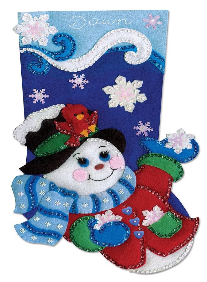 Tobin Snowflake Snowman Felt Stocking Kit - Image 1