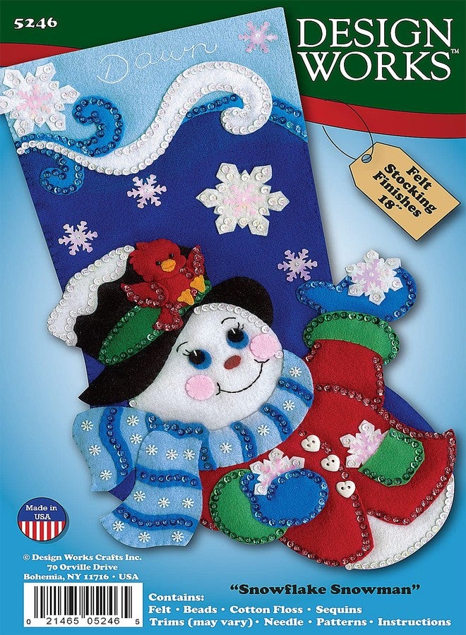 Tobin Snowflake Snowman Felt Stocking Kit - Image 2
