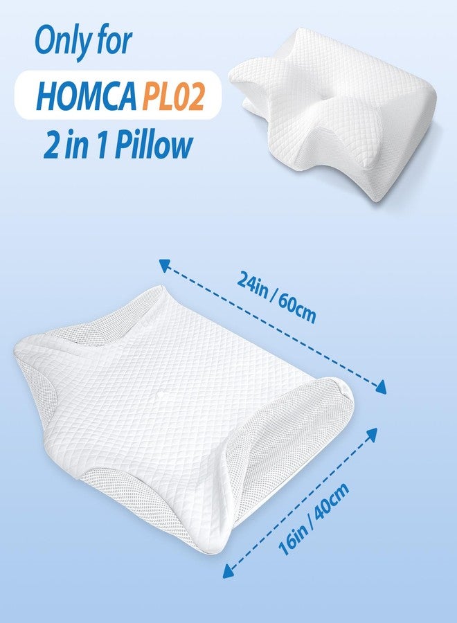 HOMCA غطاء وسادة عنق من فوم الذاكرة HOMCA - غطاء وسادة طبية مضاد للحساسية، 1 عبوة، أبيض (مناسب لطراز الوسادة: PL02) - Image 2