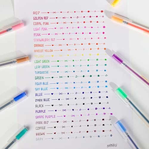 HANKU Fine Tip Colored Gel Pens, 28-Count 0.5mm Fine Point Pen, Smooth Writing Pens No Bleed Through, Ballpoint Planner Pen for Bible Journaling, Adult Coloring, Note Taking, Office School Supplies - Image 5