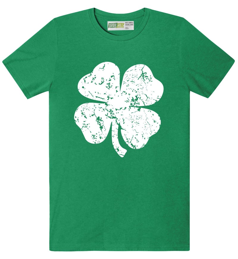 Arvilhill Men's St Patrick's Day Shirt Classic Party Shamrock Soft 4 Leaf Festival Fitted Irish T-Shirt Four Leaf Clover XL - Image 1