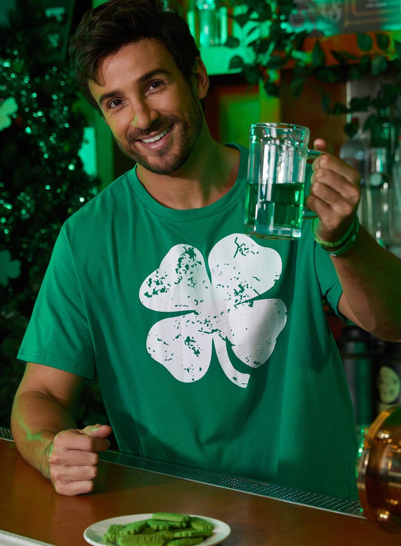 Arvilhill Men's St Patrick's Day Shirt Classic Party Shamrock Soft 4 Leaf Festival Fitted Irish T-Shirt Four Leaf Clover XL - Image 4