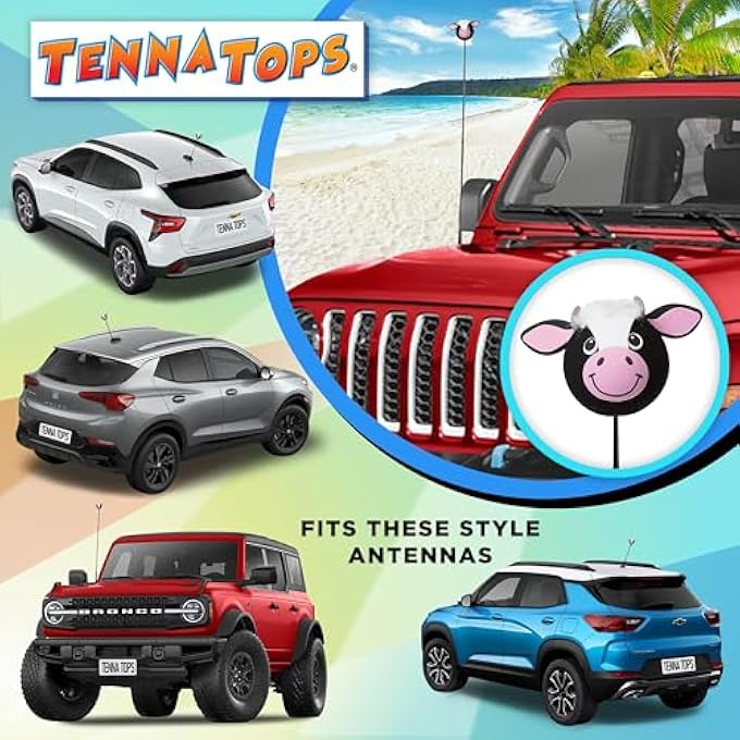 rayihni Cow (Bull) Car, Truck, and SUV Antenna Ball/Antenna Topper (Auto Accessory) - Image 3