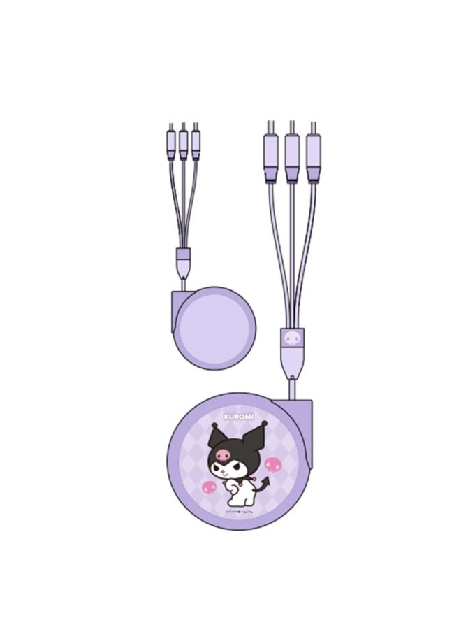 Miniso Kuromi 3-in-1 Retractable Charging Cable 