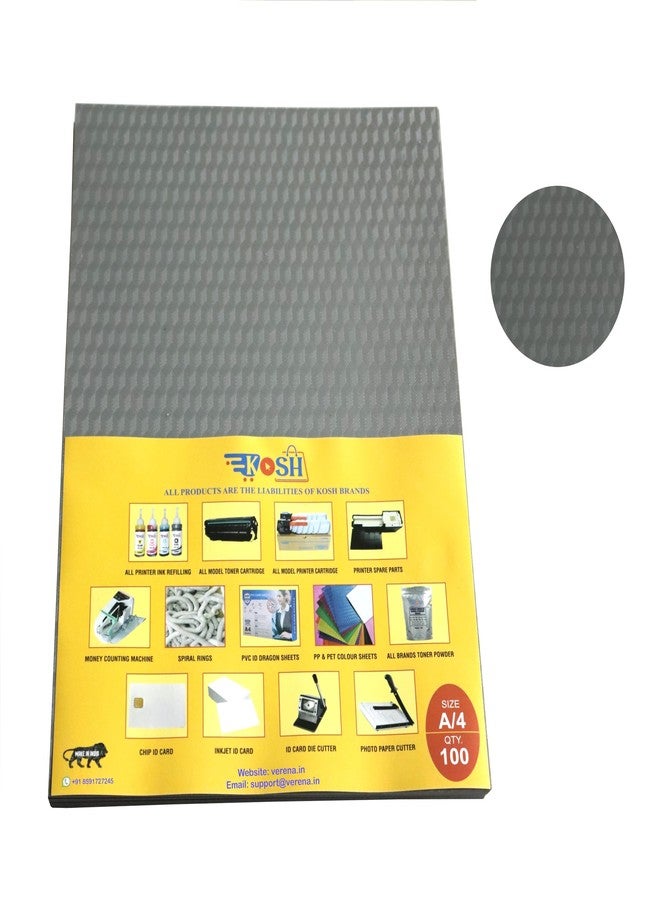 Kosh أوراق تجليد الكتب الحلزونية من مادة PVC من كوش، مقاس A/4 (مجموعة من 100 ورقة، رمادي داكن) - Image 3