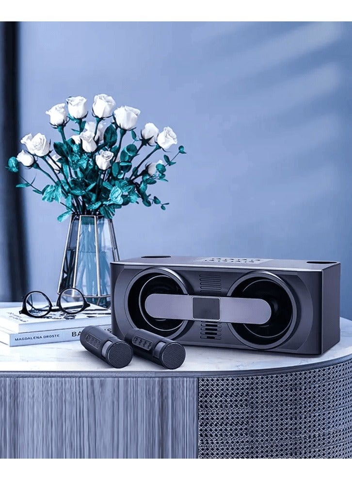 سمارت بيري مكبر صوت كاريوكي S24 محمول لاسلكي يعمل بالبلوتوث وميكروفون مزدوج - Image 2