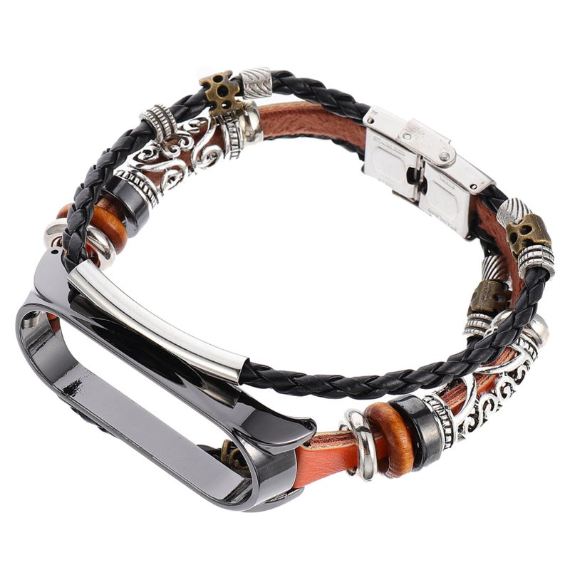 Leather Replacement Strap With Metal Case Frame Snap Buckle Vintage Brown Black Frame - Image 3