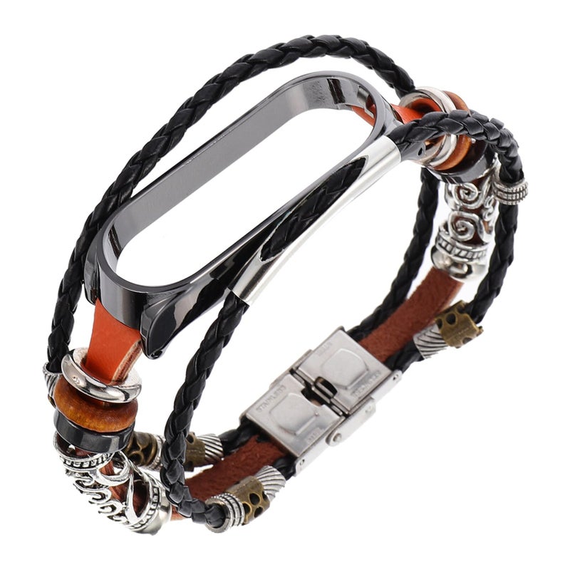Leather Replacement Strap With Metal Case Frame Snap Buckle Vintage Brown Black Frame - Image 2