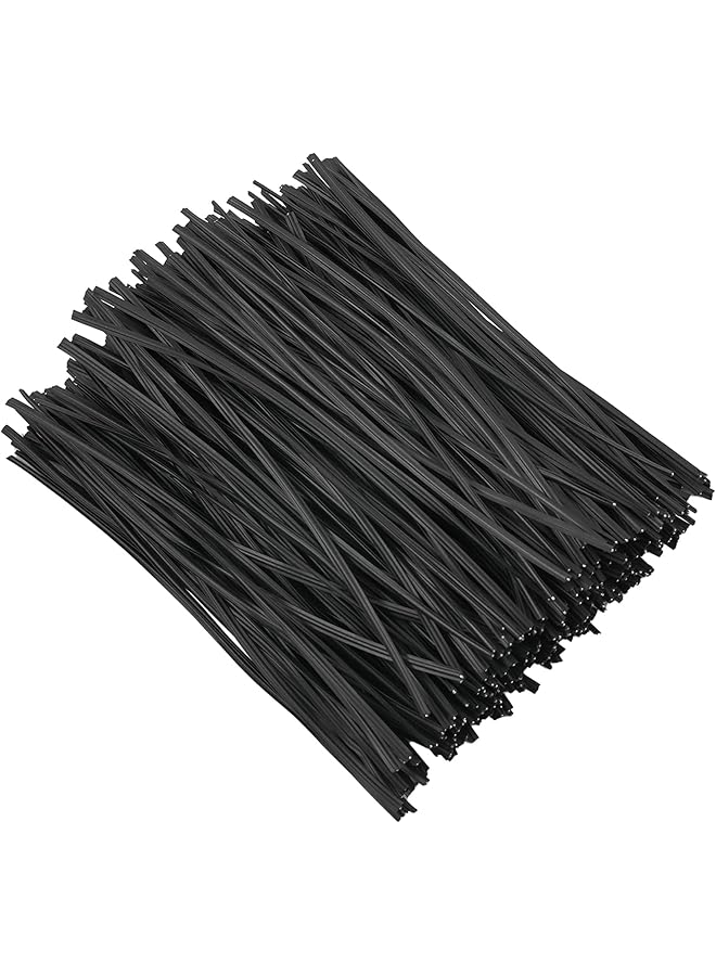 erorex 300 pcs 5 inches Black Plastic Twist Ties, Cable Ties, for Bags, Gardening Tools - Image 1