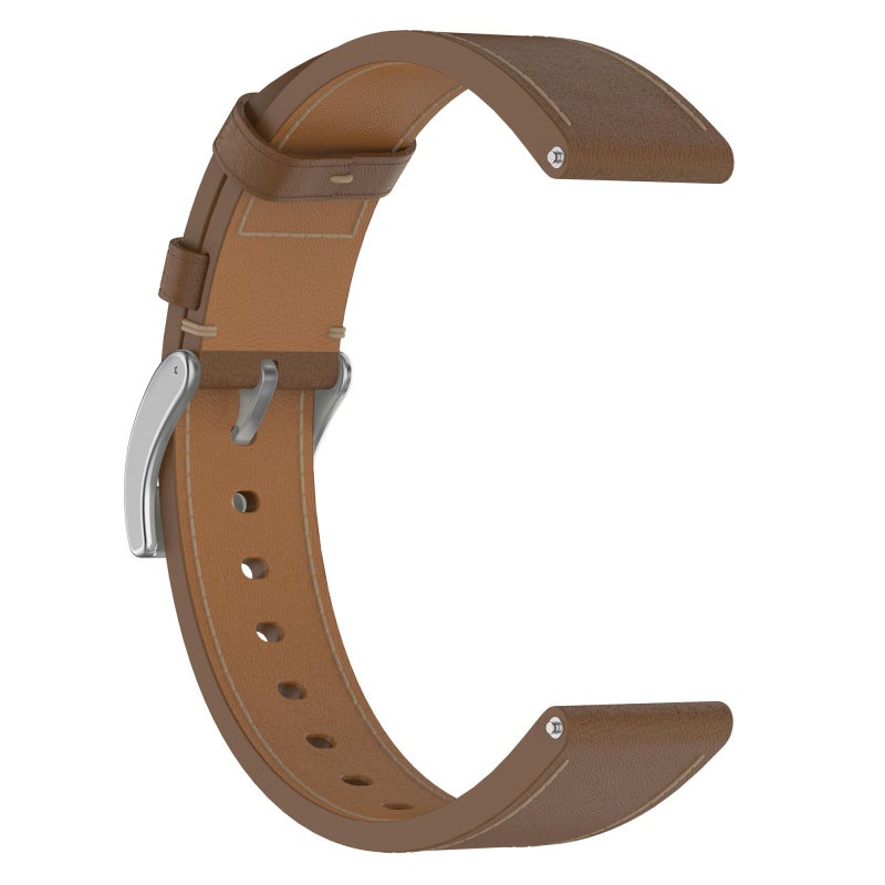 erorex For Garmin Forerunner 265S Press Button 18Mm Leather Watch Band(Brown) - Image 3