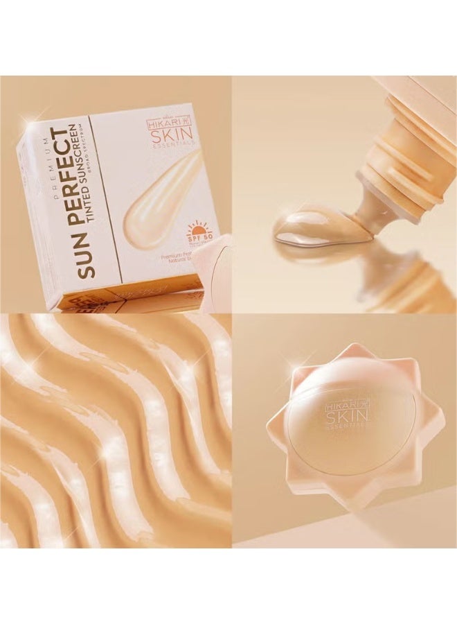 Hikari Achieve flawless sun protection with Hikari Skin Essentials Sun Perfect Tinted Sunscreen SPF 50, lightweight, radiant coverage that protects, hydrates, evens tone, and enhances natural glow for everyday confidence lasting - Image 5