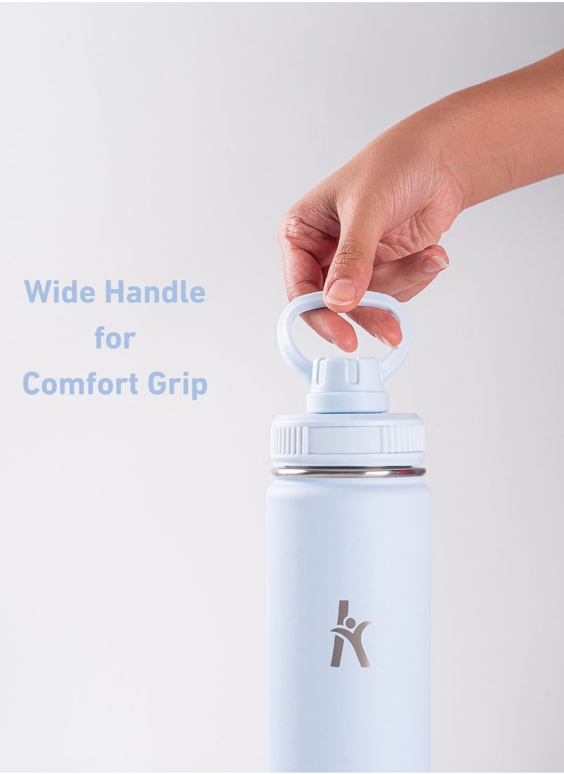 KRYMSO KRYMSO, 750ml Stainless Steel Water Bottle, Double Wall Insulated Water Bottle, Leak Proof, BPA Free, Silicone Boot, Thermos Bottle, Cold Hot Bottle for Kids, School, Gym  - Image 2