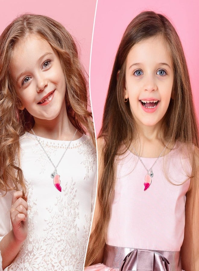 Highergo 6 Pieces Best Friend Necklaces BFF Matching Heart Unicorn Dolphin Pendant Friendship Necklaces for 2 Girls Best Friend Jewelry for Kids Sister Cute Gifts Magnetic - Image 4