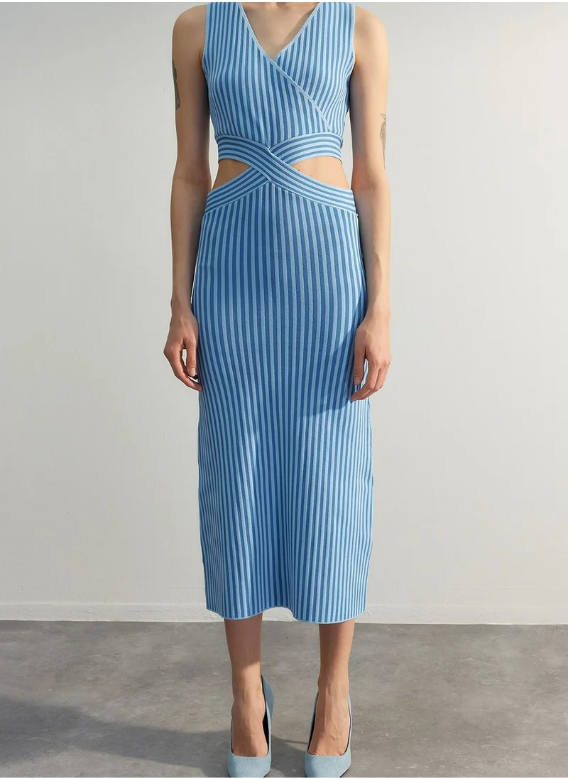 trendyol Striped Cut Out Detail Dress