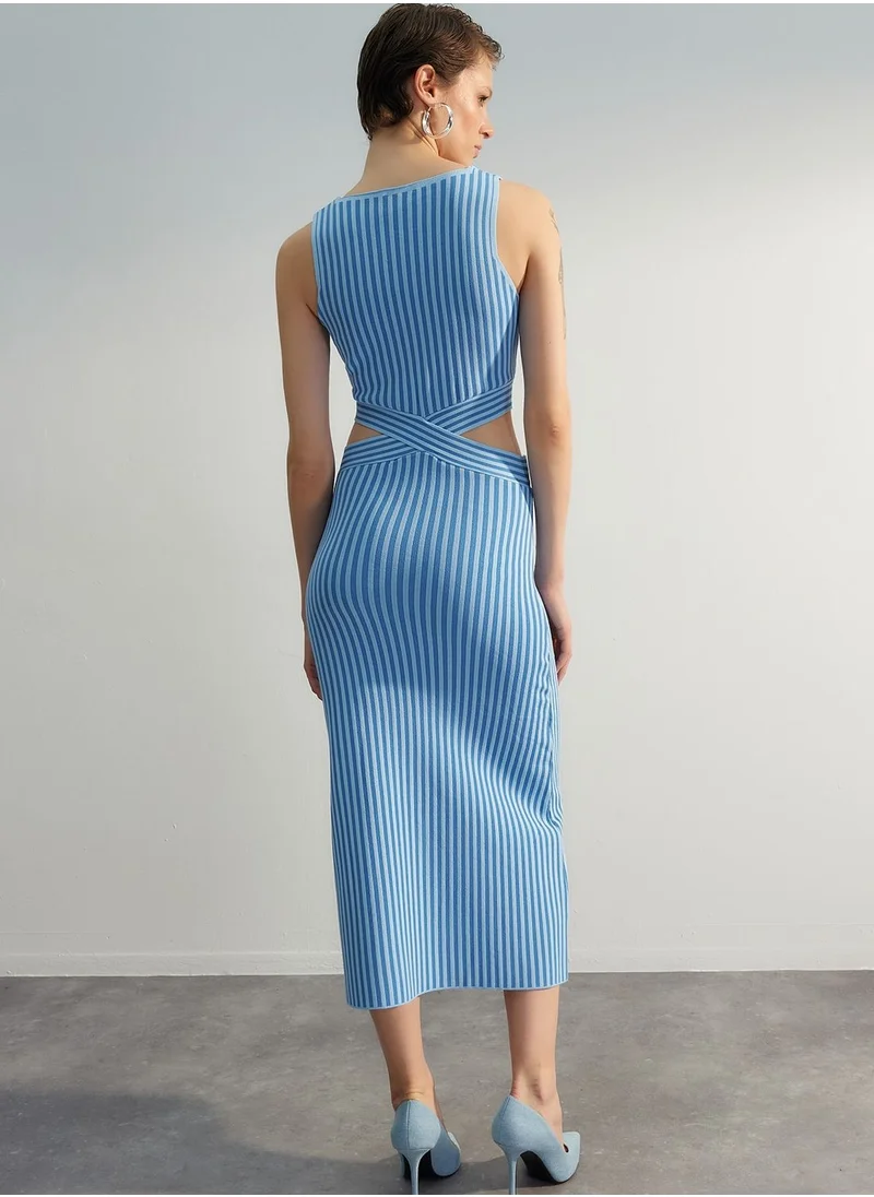 trendyol Striped Cut Out Detail Dress