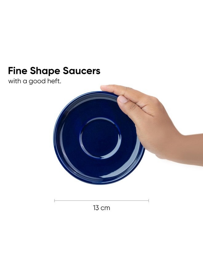 Shay طقم فنجان وصحن قهوة سيراميك كبير شاي، أزرق منتصف الليل، 320 مل | فنجان كابتشينو | تشطيب لامع | بورسلين فاخر | آمن للاستخدام في الميكروويف (فنجان وصحن XL - أزرق منتصف الليل) - Image 5