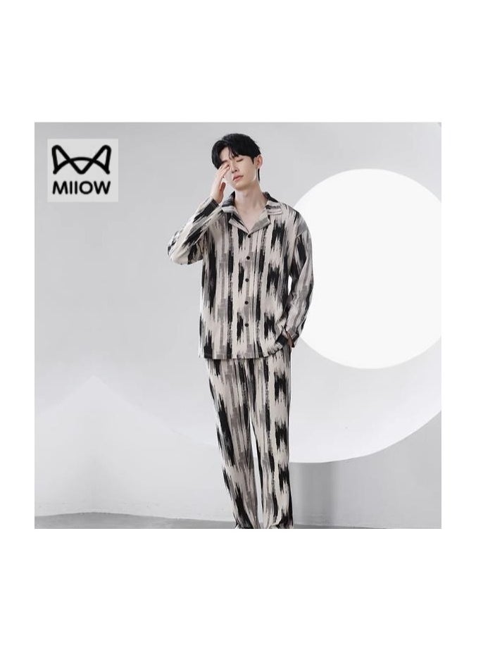 Cotton Pajamas Men's Oversized Loose Long Sleeved High-End Home Suit Set - pzsku/ZD9CEBE23811ABDB7666CZ/45/_/1733888047/9f8b439c-4ba1-45ac-94bb-f2e8546a1c4d