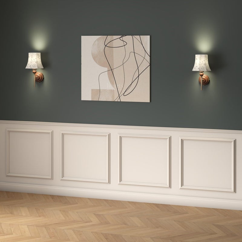 JutboRstp 4 Set Peel and Stick Wall Molding Trim Kit Premade Wainscoting Panels White Pre Cut Wall Panels for Interior Wall Decor DIY Home Decoration Picture Frame 20 x 20 Inch - Image 2