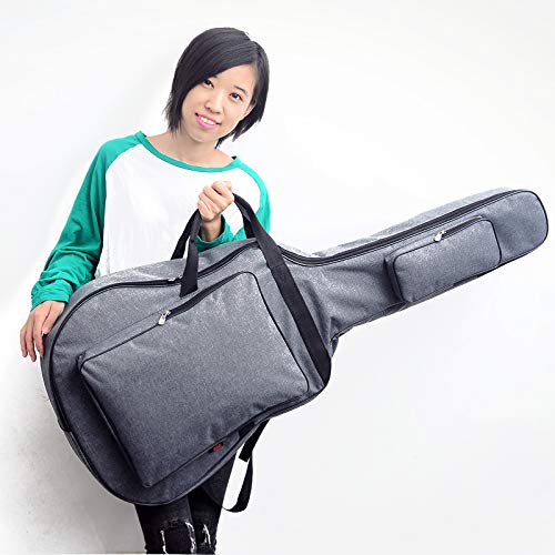 MoonEmbassy 'Jumbo Guitar Gig Bag Thickening and Waterproof 42'' 43'' Acoustic Guitar Bag', Grey, Retro - Image 5