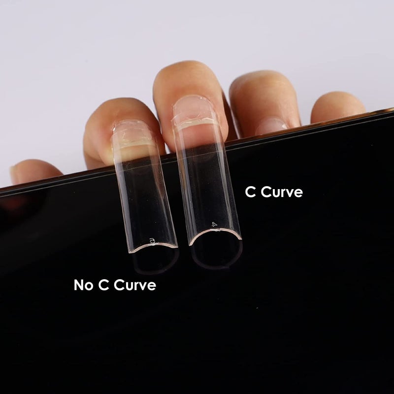 SWETIDY No C Curve Square Flat Nail Tips,SWETIDY 500Pcs XXL Extra Long Acrylic Clear Straight Tapered,Half Cover French Fake Nails for Nail Salon and DIY Nail Art 10 Sizes - Image 5