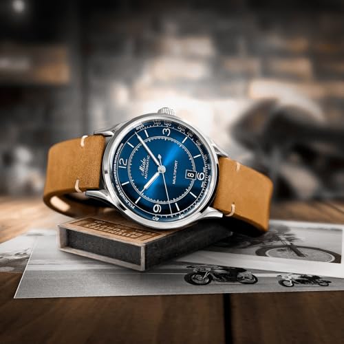 MIDO Multifort Patrimony - Swiss Automatic Watch for Men - Blue Dial - Case 40mm Stainless Steel - Tan Leather Strap- M0404071604000 - Image 4