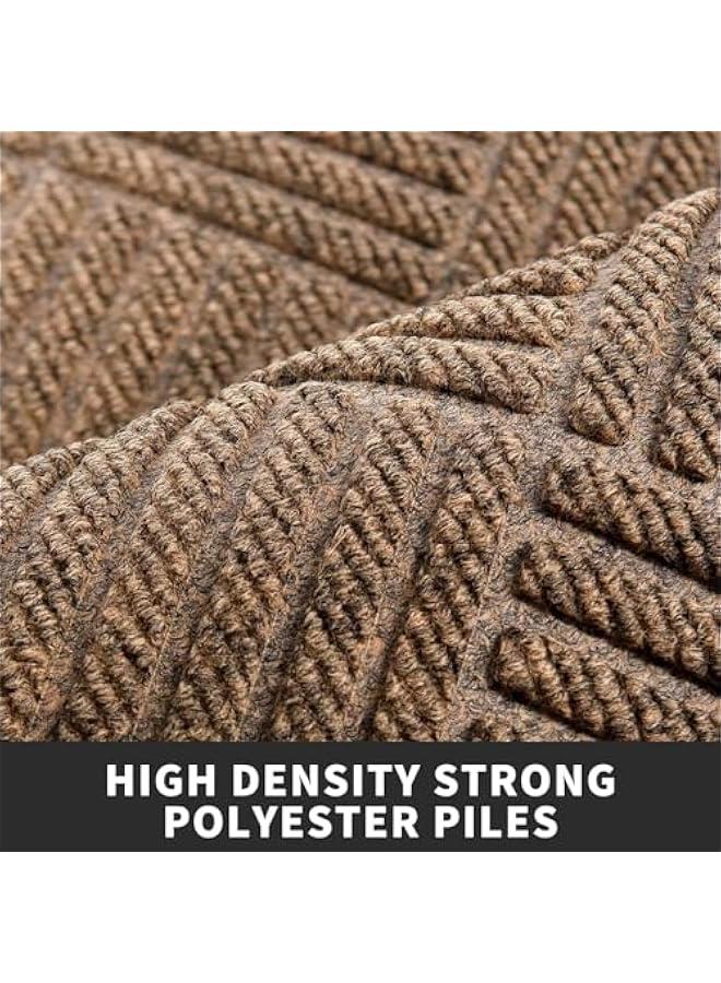 HOOKOR Indoor Outdoor Front Door Mat, All Weather Non-Slip Rubber Outside Entrance Door Mat, Super Absorbent Moistureproof Doormat, Welcome Mat for Home Front, Hallway, Patio, 45 x 75 cm (Brown) - Image 3