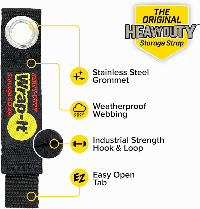 Wrap-It Storage Heavy-Duty Straps, 7-inch (6 Pack) - Hook and Loop Tool Cord Organizer, Extension Cord Hanger, Kitchen Cord Keeper, Cable Straps for Cords, Hoses, Rope, RV, and Garage Organization - Image 5