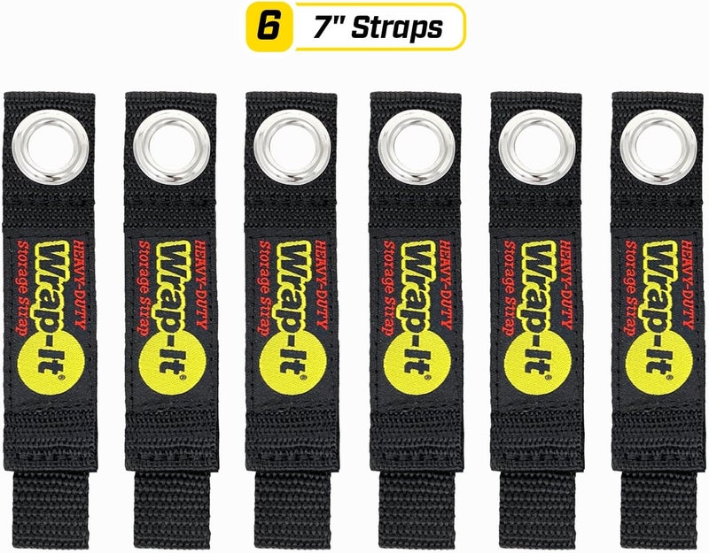 Wrap-It Storage Heavy-Duty Straps, 7-inch (6 Pack) - Hook and Loop Tool Cord Organizer, Extension Cord Hanger, Kitchen Cord Keeper, Cable Straps for Cords, Hoses, Rope, RV, and Garage Organization - Image 3