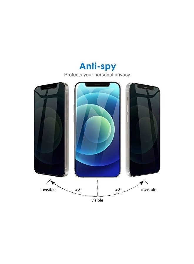 Jetech Privacy Screen Protector for iPhone 12 mini 5.4-Inch, Anti Spy Tempered Glass Film, 2-Pack - Image 3