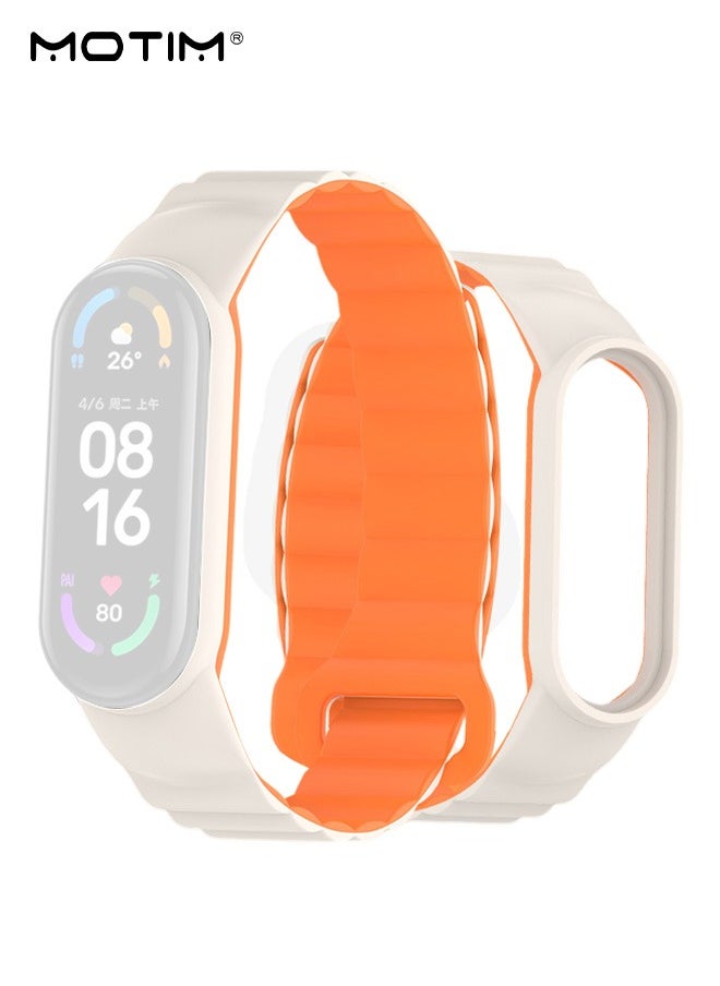 موتيم سوار ساعة Xiaomi Mi Band 7 المغناطيسي متوافق مع حزام ساعة Xiaomi 7/6/5/4/3، سوار معصم ساعة ذكية بديل لسوار ساعة Xiaomi Band 7/6/5/4/3  - Image 1