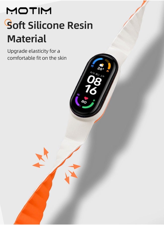 موتيم سوار ساعة Xiaomi Mi Band 7 المغناطيسي متوافق مع حزام ساعة Xiaomi 7/6/5/4/3، سوار معصم ساعة ذكية بديل لسوار ساعة Xiaomi Band 7/6/5/4/3  - Image 3