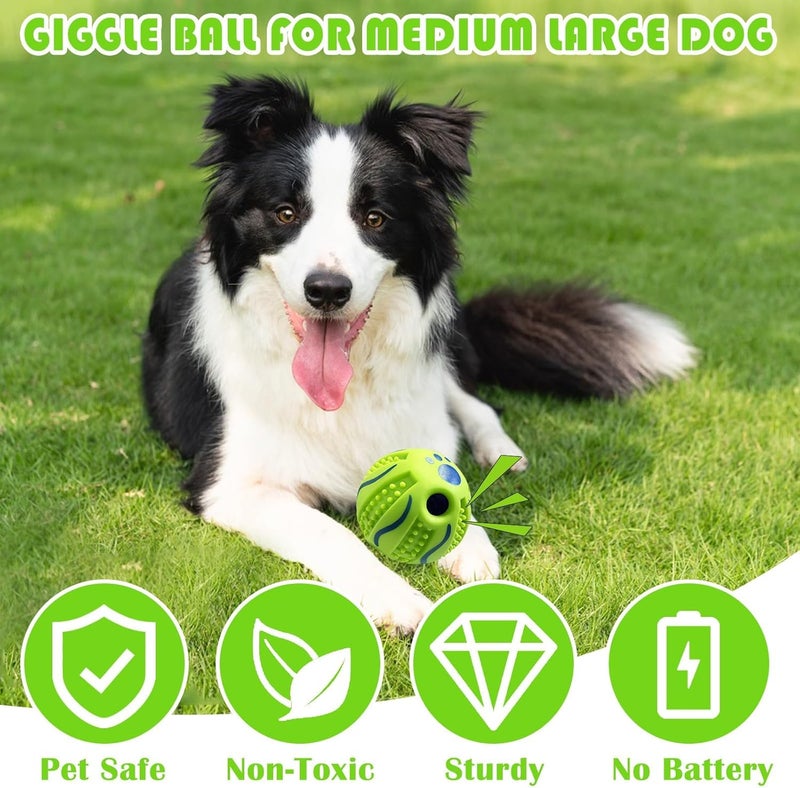 SOLARAE Interactive Dog Toy Ball, Giggle Ball for Dog, 3.94in Pet Chew Toy Ball, Interactive Training Ball for Medium Large Dog, Safe and Non-Toxic PVC Ball - Image 4