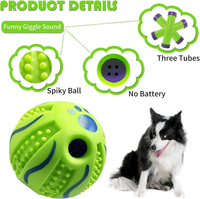 SOLARAE Interactive Dog Toy Ball, Giggle Ball for Dog, 3.94in Pet Chew Toy Ball, Interactive Training Ball for Medium Large Dog, Safe and Non-Toxic PVC Ball - Image 2