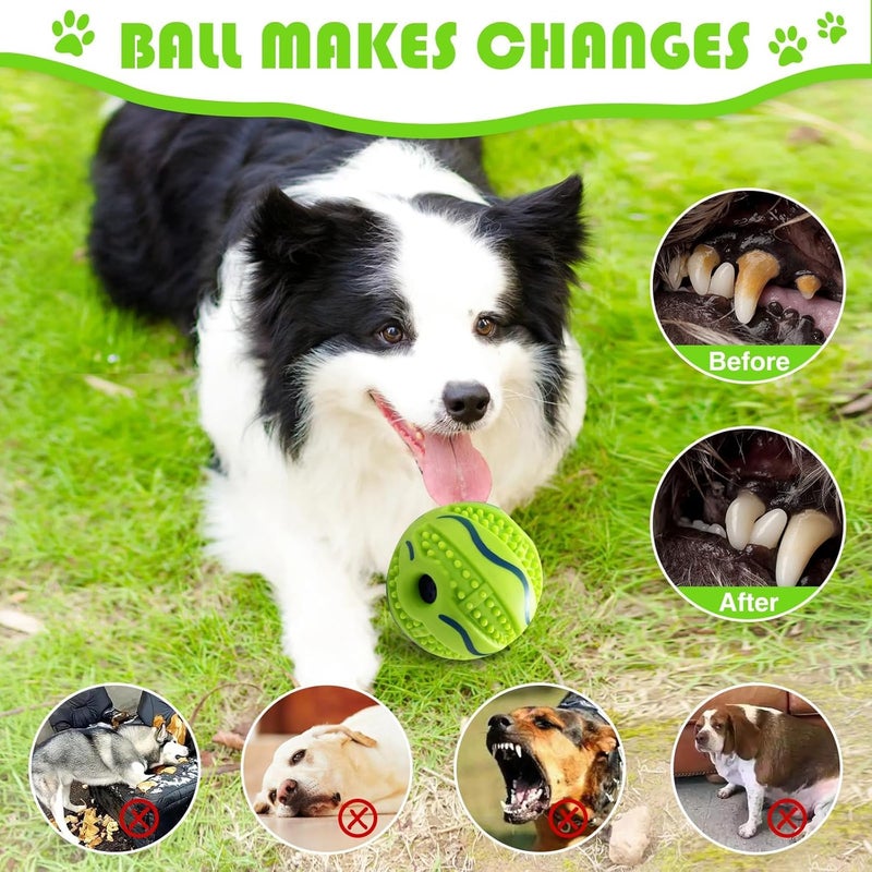 SOLARAE Interactive Dog Toy Ball, Giggle Ball for Dog, 3.94in Pet Chew Toy Ball, Interactive Training Ball for Medium Large Dog, Safe and Non-Toxic PVC Ball - Image 3