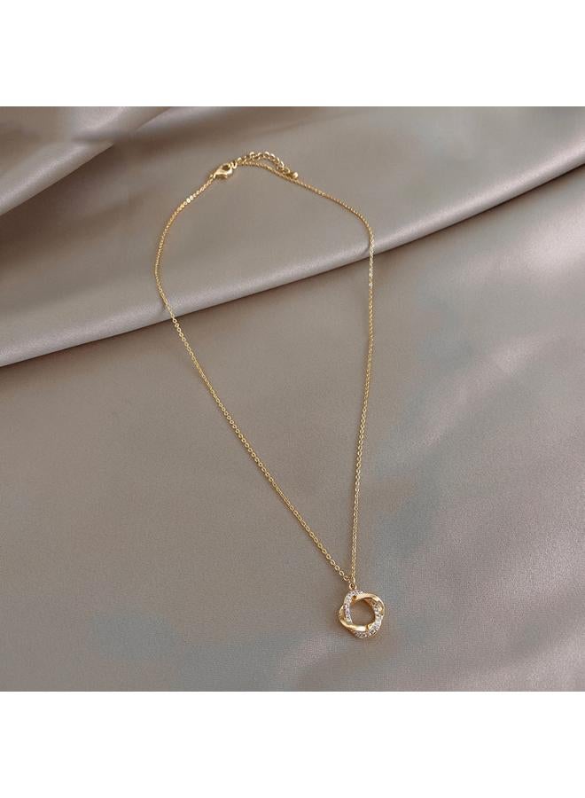 Titanium Steel Personalized Simple Necklace Women's All-match Cold Style Jewelry Pendant High-grade Clavicle Chain Necklace Pearl Accessories 